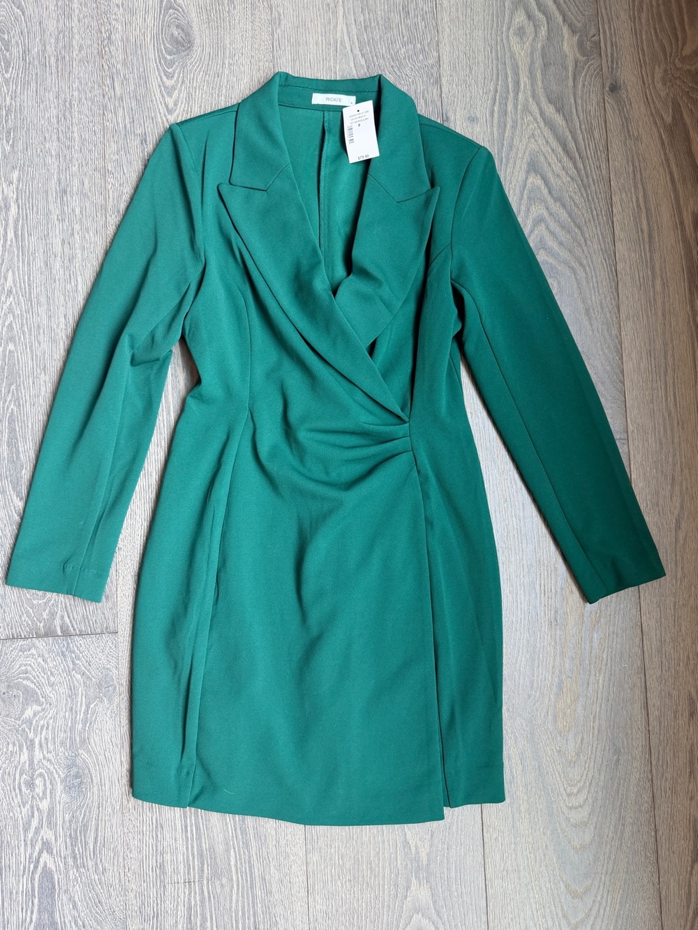 Ricki's Blazer V-Neck Dress in Green Size 8